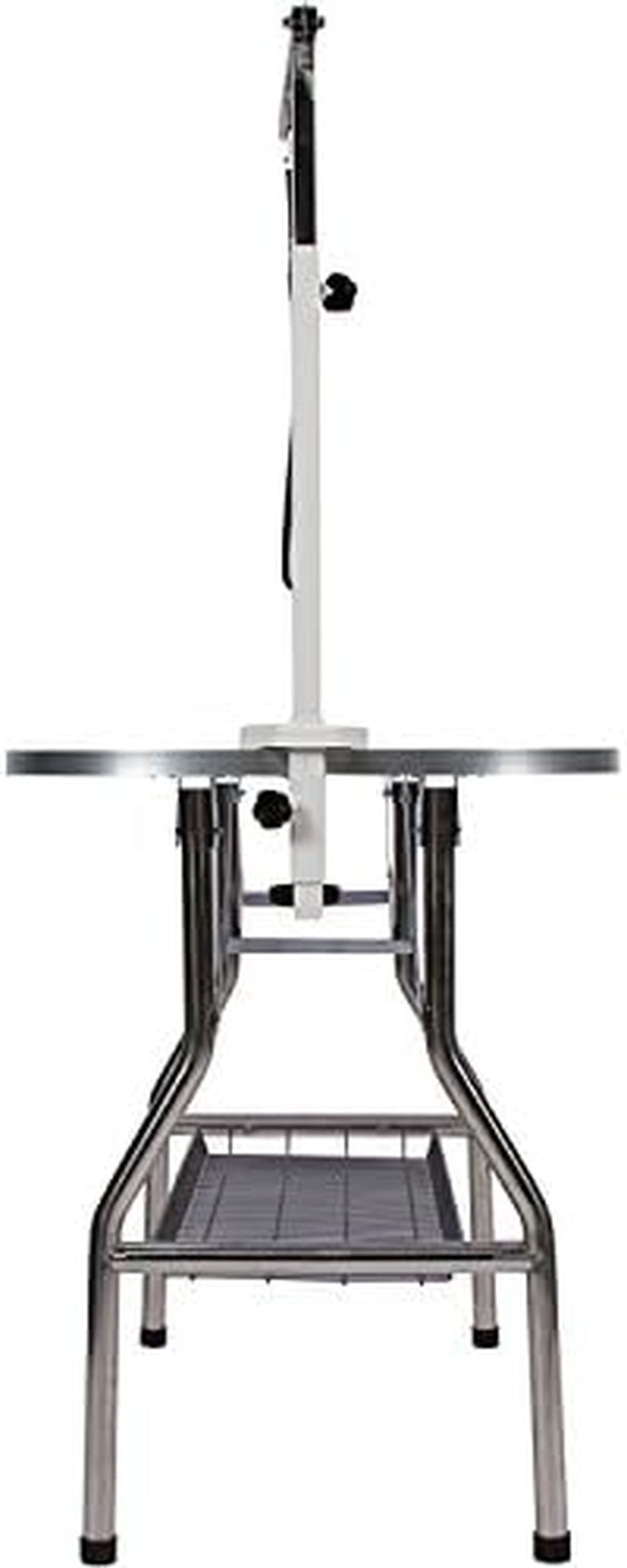 Flying Pig Pet Dog Cat Bone Pattern Rubber Surface Grooming Table with Arm/Noose (Black, 44" L X 24" W)