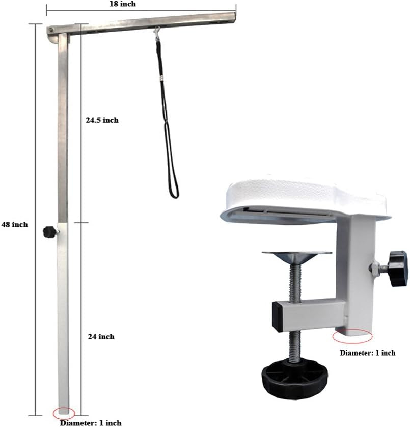 Flying Pig 32" Small Size Heavy Duty Stainless Steel Frame Foldable Dog Pet Grooming Table (32"X21", Black)