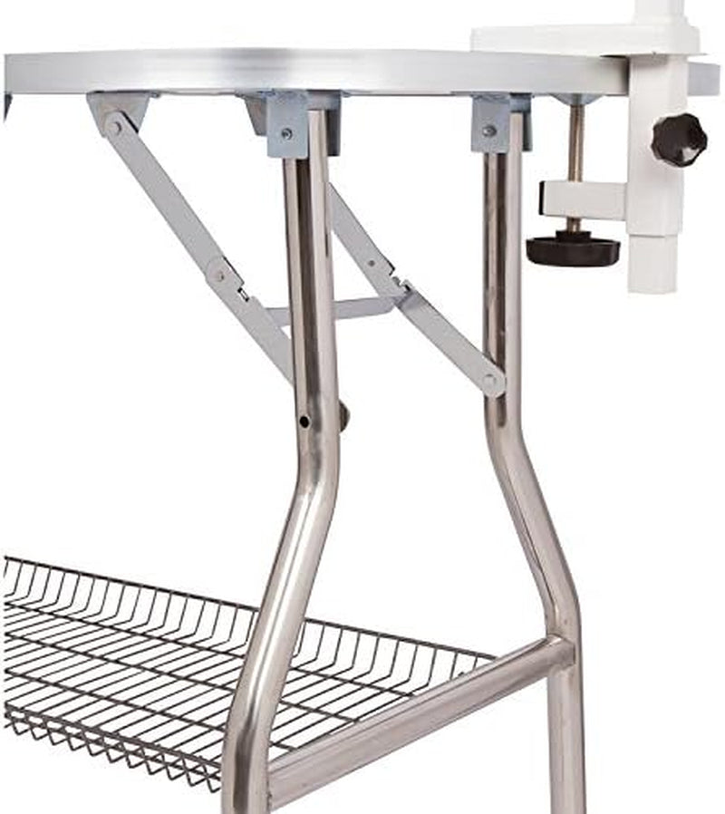 Flying Pig Pet Dog Cat Bone Pattern Rubber Surface Grooming Table with Arm/Noose (Black, 44" L X 24" W)